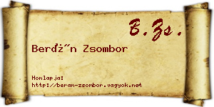 Berán Zsombor névjegykártya
