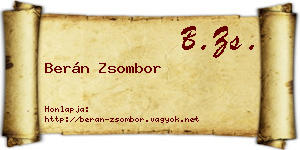Berán Zsombor névjegykártya